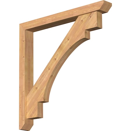 Ekena Millwork Merced Slat Smooth Bracket w/ Offset Brace, Western Red Cedar, 5 1/2"W x 48"D x 48"H BKT0604X48X48MRC06SWR